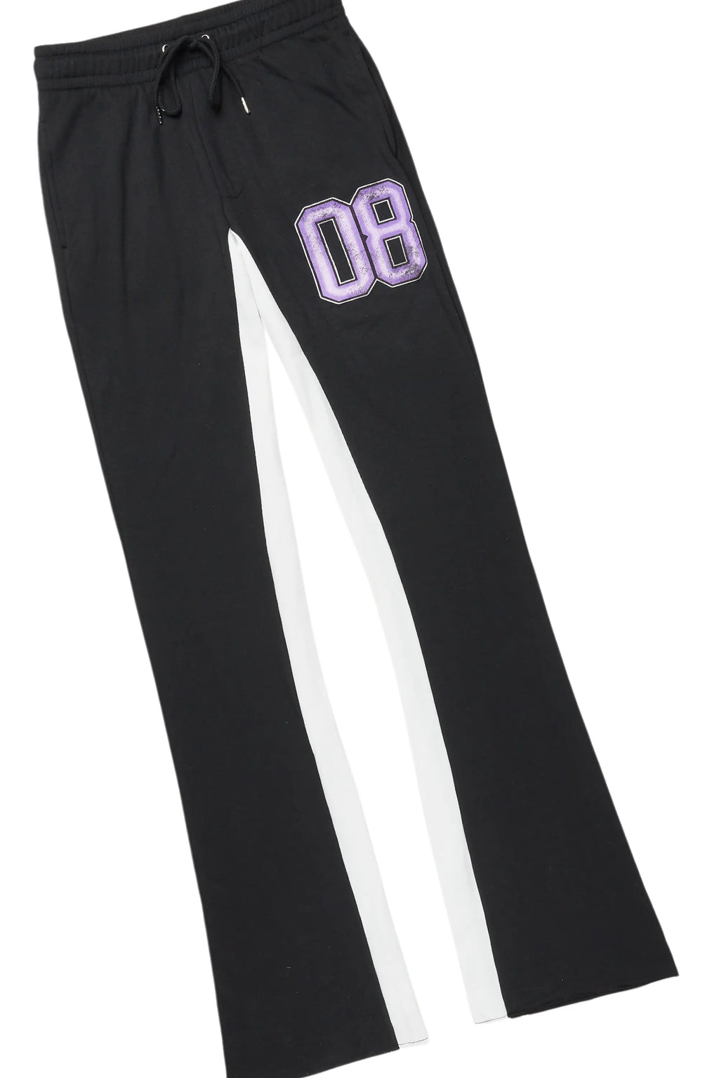 Fields Black/Purple Double Layer T-Shirt/Stacked Baggy Track Pant Set