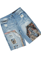 Grill White/Blue Tapestry T-Shirt/Denim Short Set