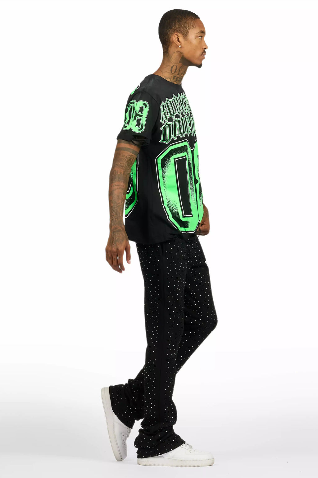 Alim Black/Green Oversized Graphic T-Shirt
