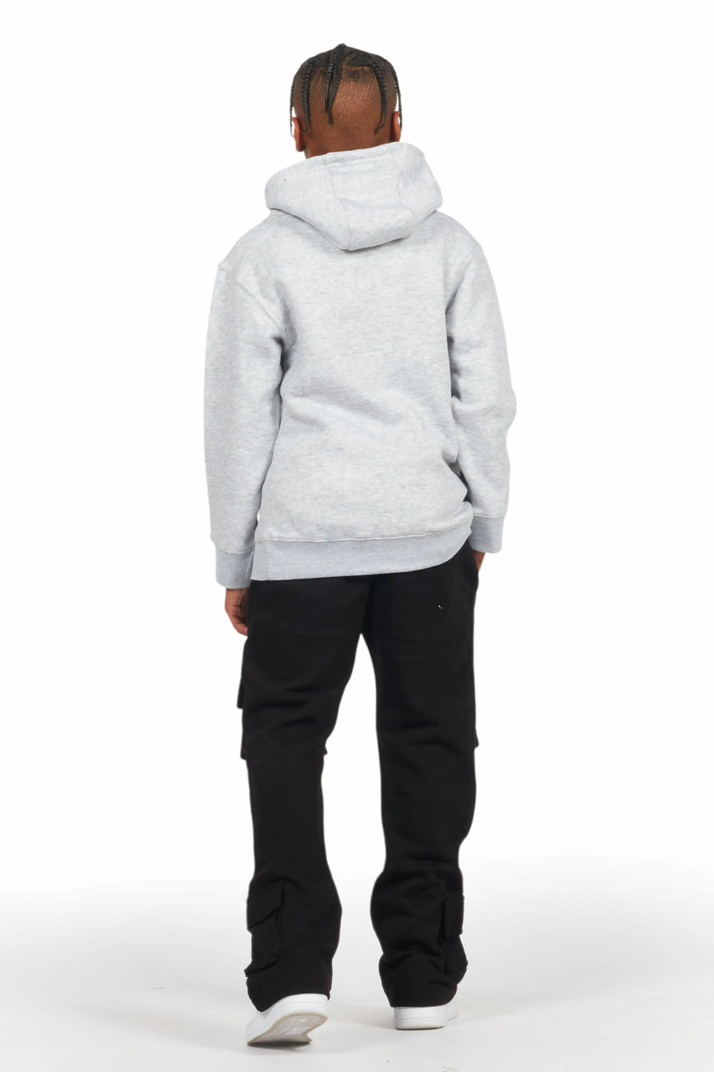 Boys Connor Black Stacked Flare Track Pant