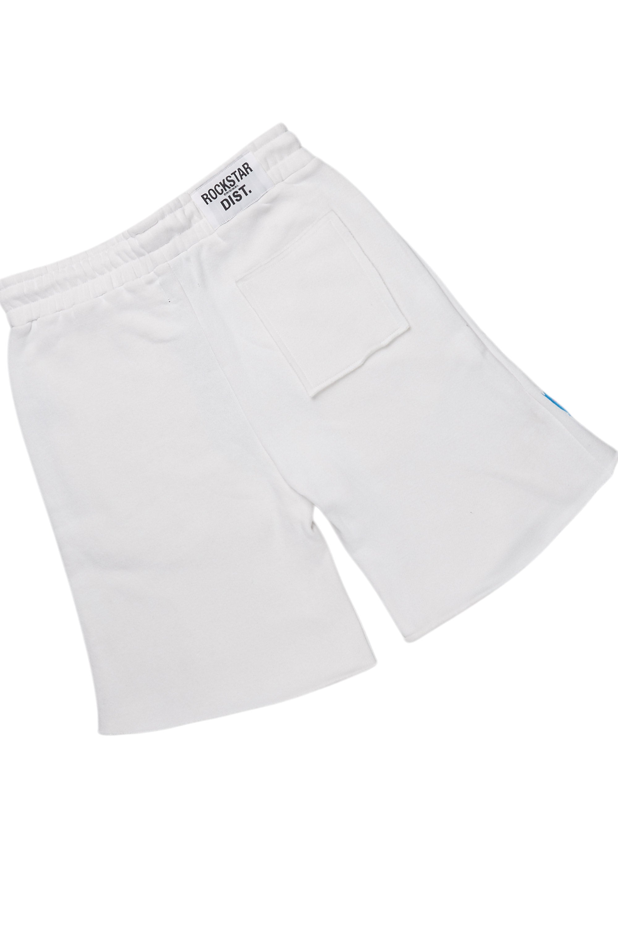 Beno White/Pink T-Shirt/Raw Edge Short Set