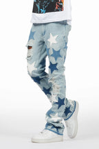StarLane Light Blue Stacked Flare Jean