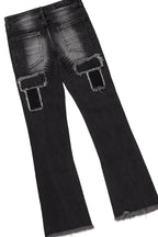 Boys Alaric Grey/White T-Shirt/Stacked Flare Jean Set