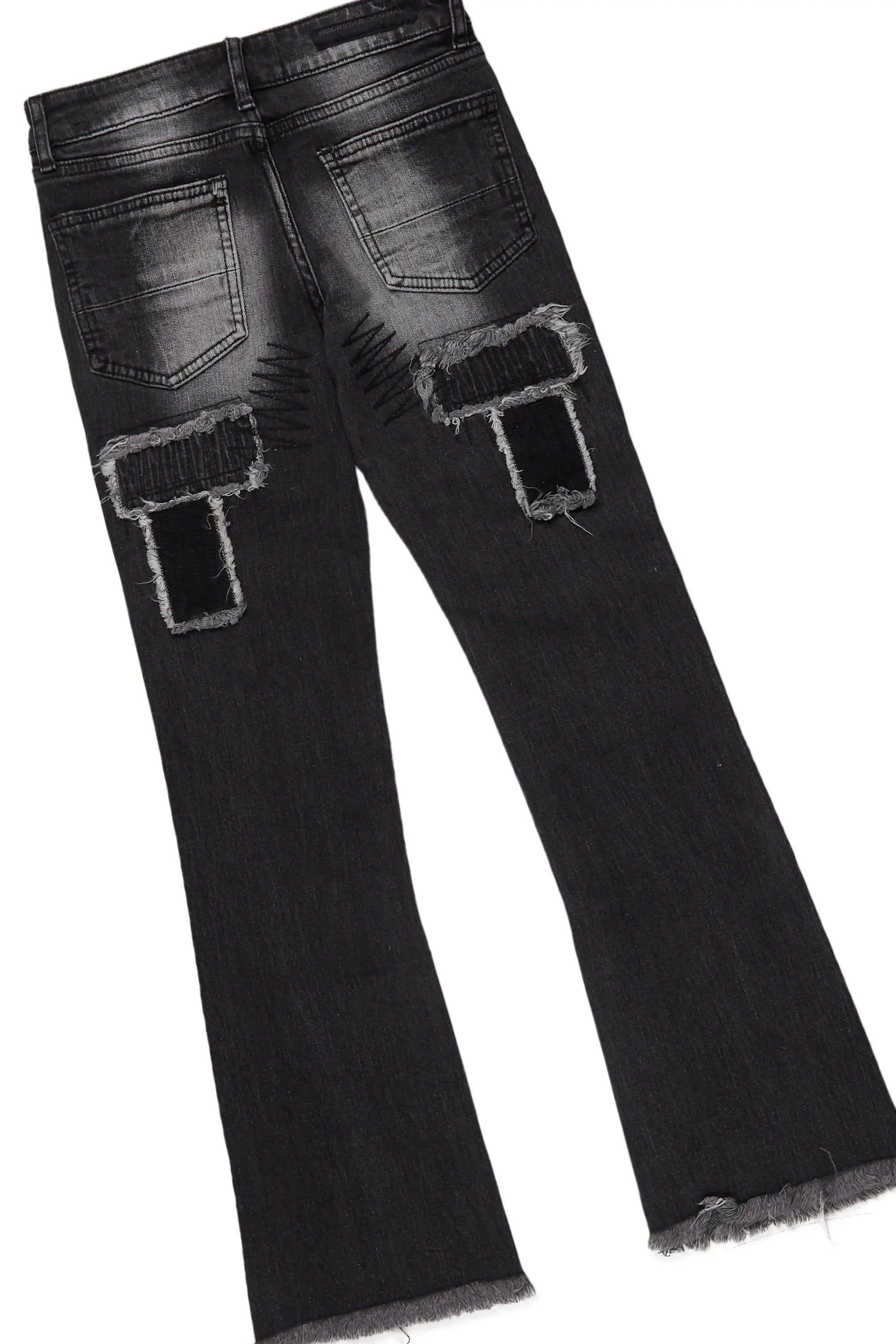 Boys Alaric Grey/White T-Shirt/Stacked Flare Jean Set