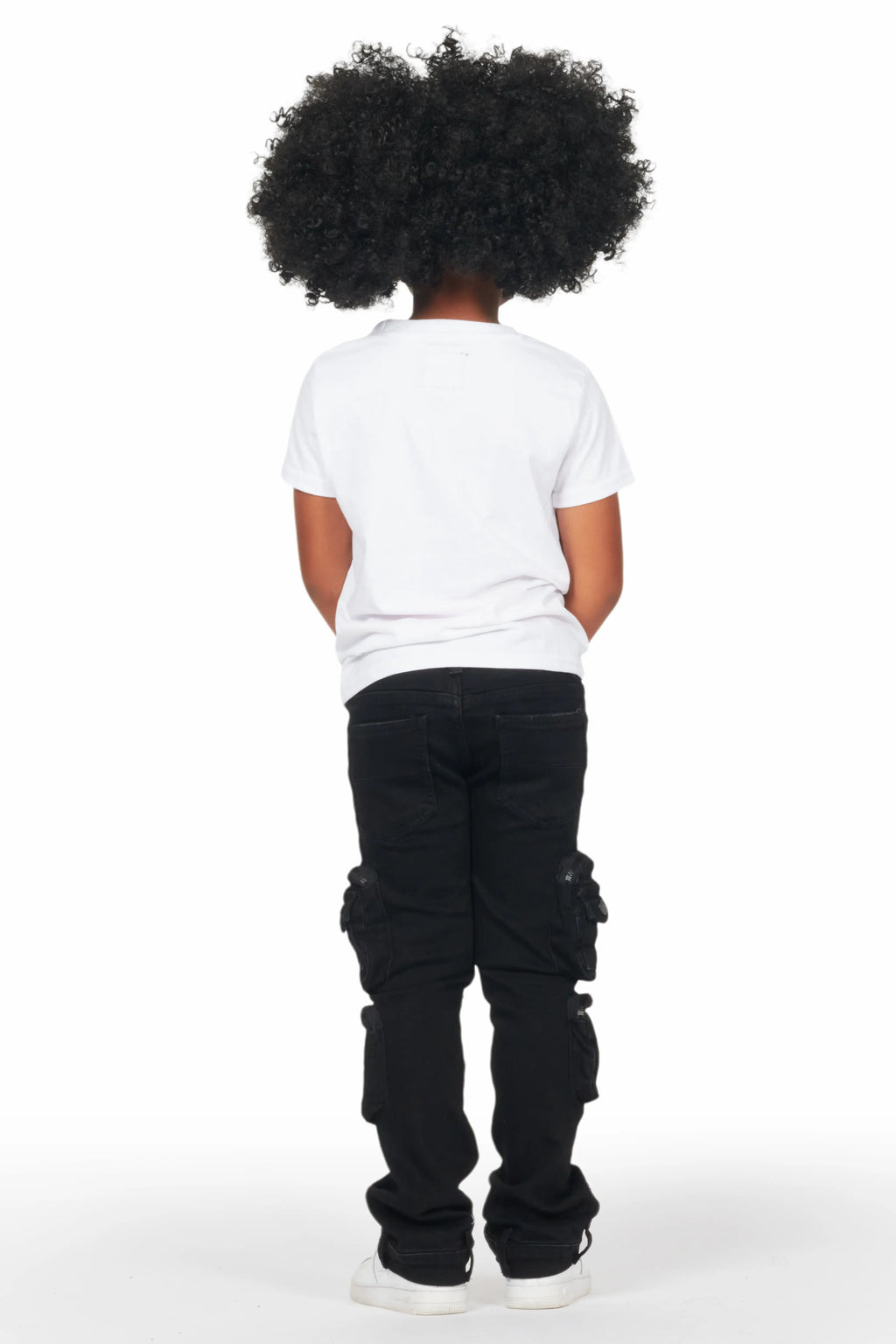 Girls Alisson Black Stacked Flare Jean