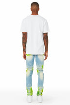 Wilder Blue/Green Painter Biker Jean