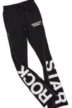 Deniska Black T-Shirt/Baggy Stacked Flare Track Set