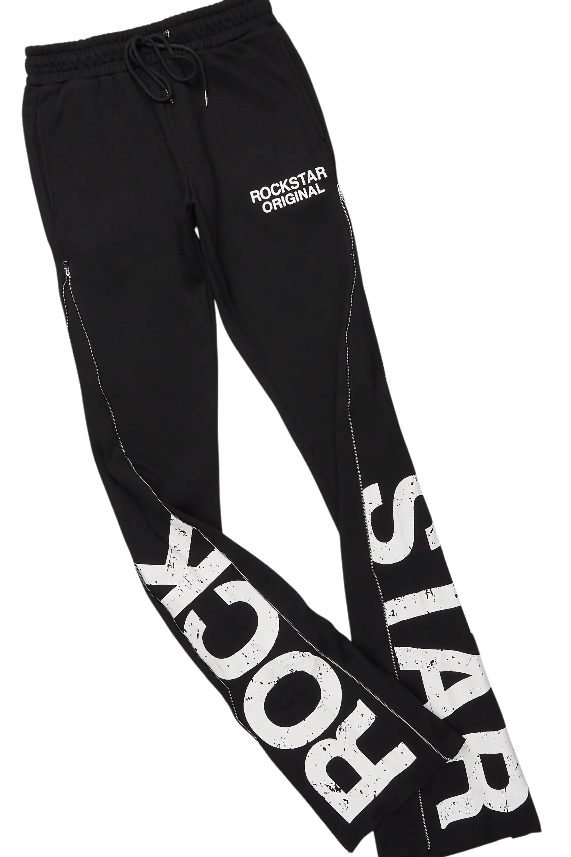 Deniska Black T-Shirt/Baggy Stacked Flare Track Set