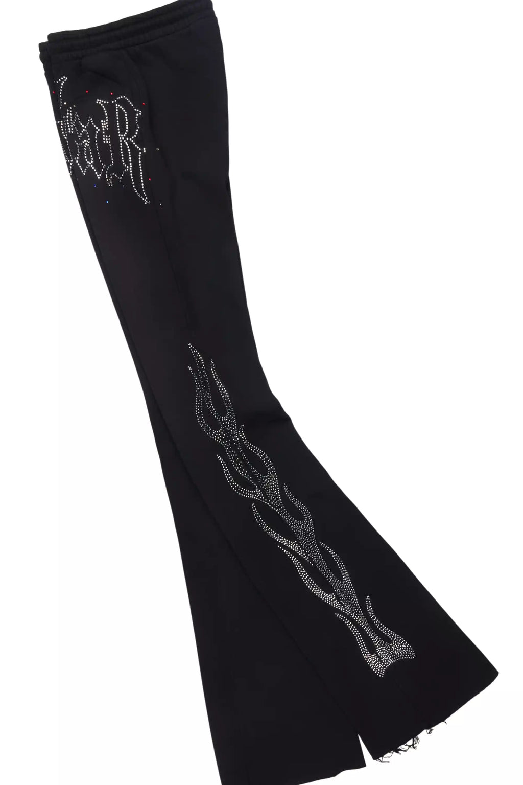 Mares Black Rhinestone Hoodie Relaxed Track Set