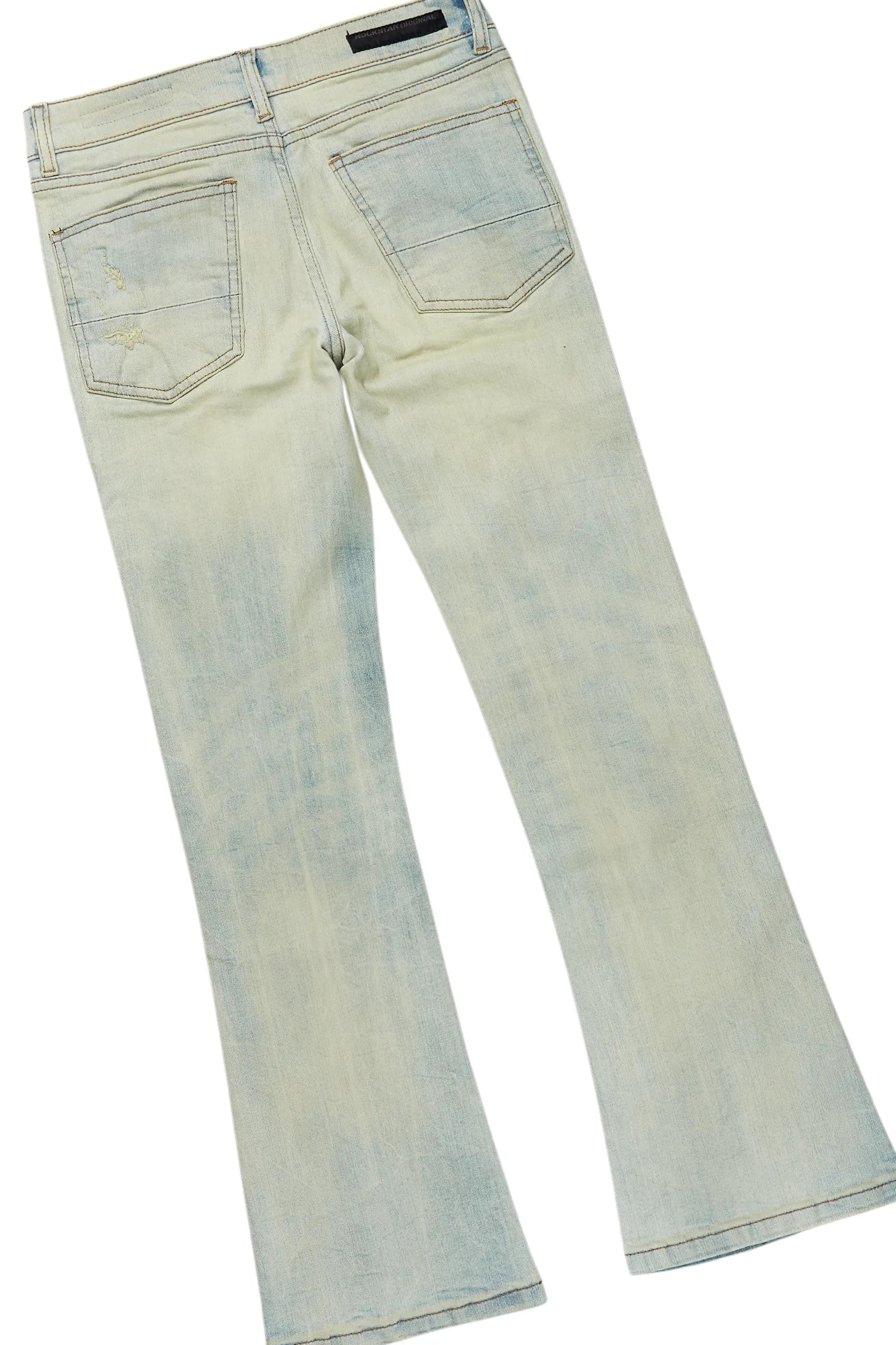 Girls Jilie Vintage Beige Hoodie/Stacked Flare Jean Set