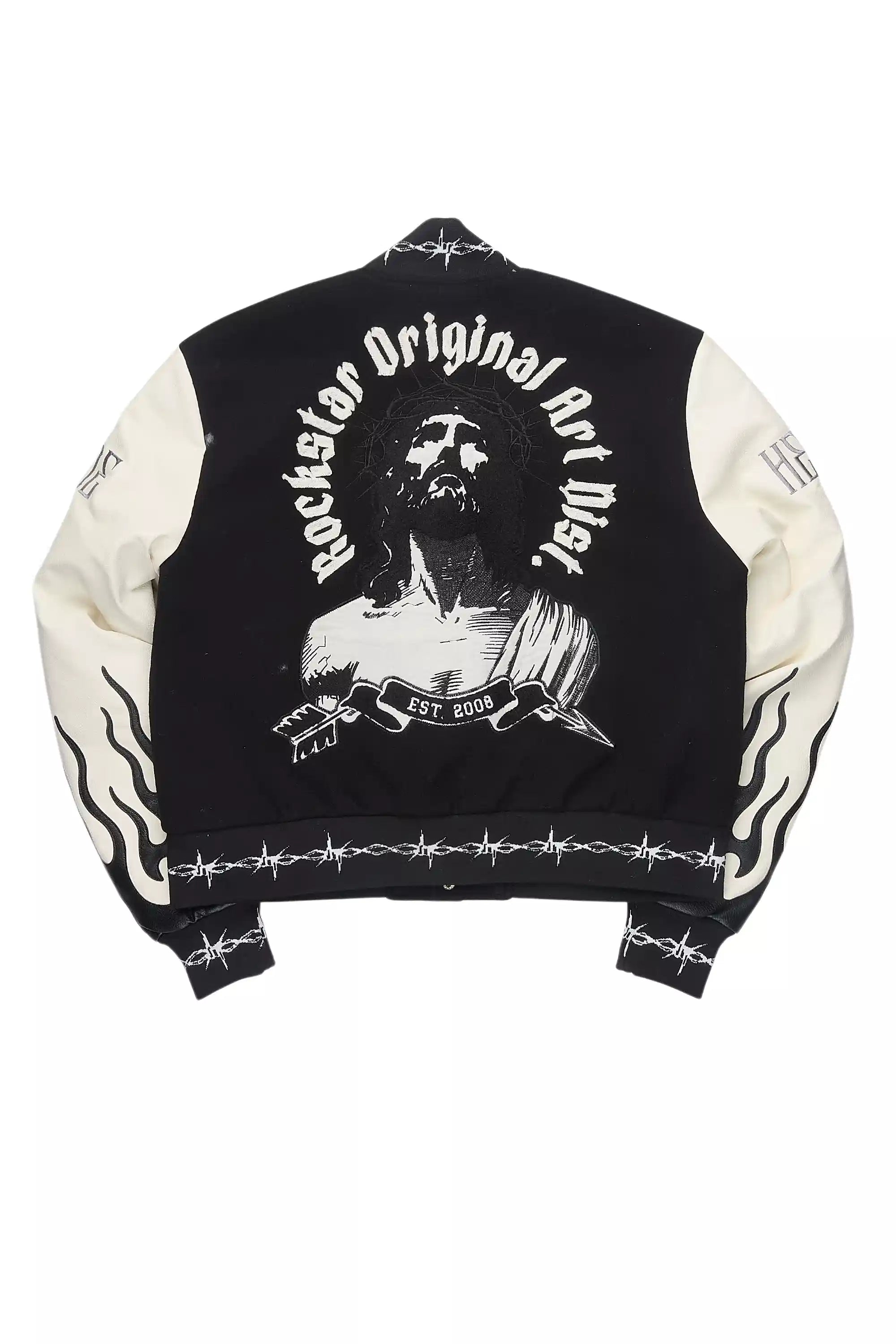 Yalanda Black Oversized Varsity Jacket