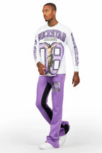 Fields Purple/White Long Sleeve T-Shirt/Baggy Pant Set