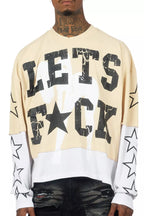 Pacino Beige/Black Boxy Crop Double Layer Tee