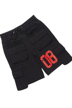 Grill Black/Red Cargo Short Set