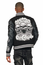 Vidar Black Varsity Jacket