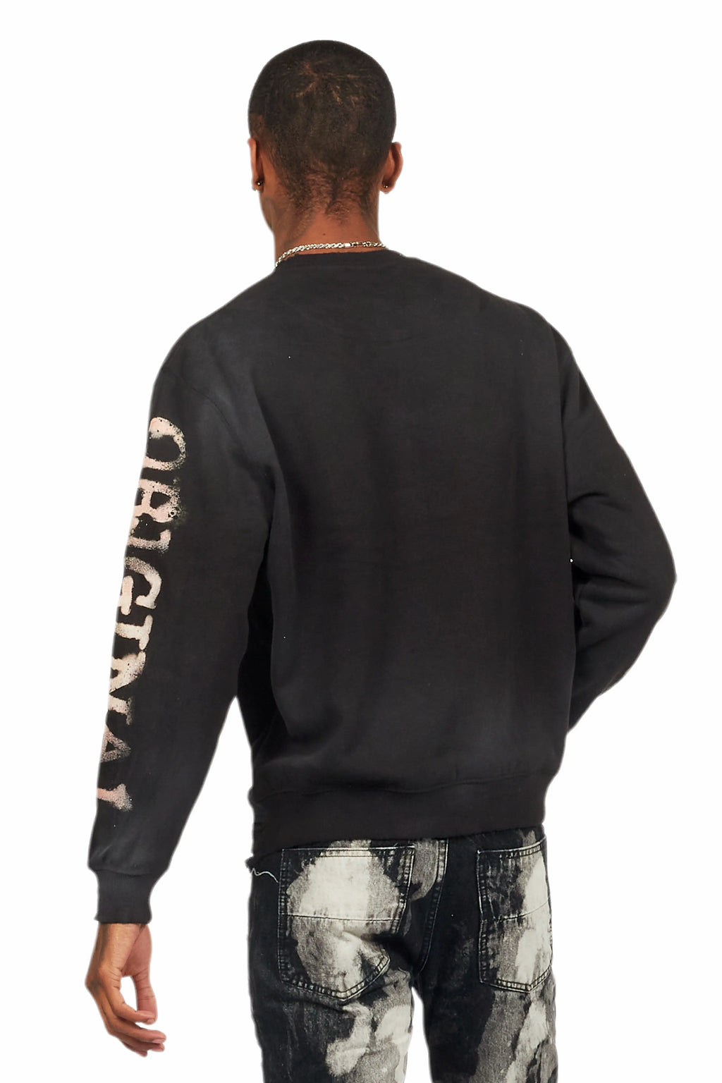 Panos Black Graphic Crewneck