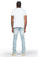 Zafer Blue Painter Stacked Flare Jean