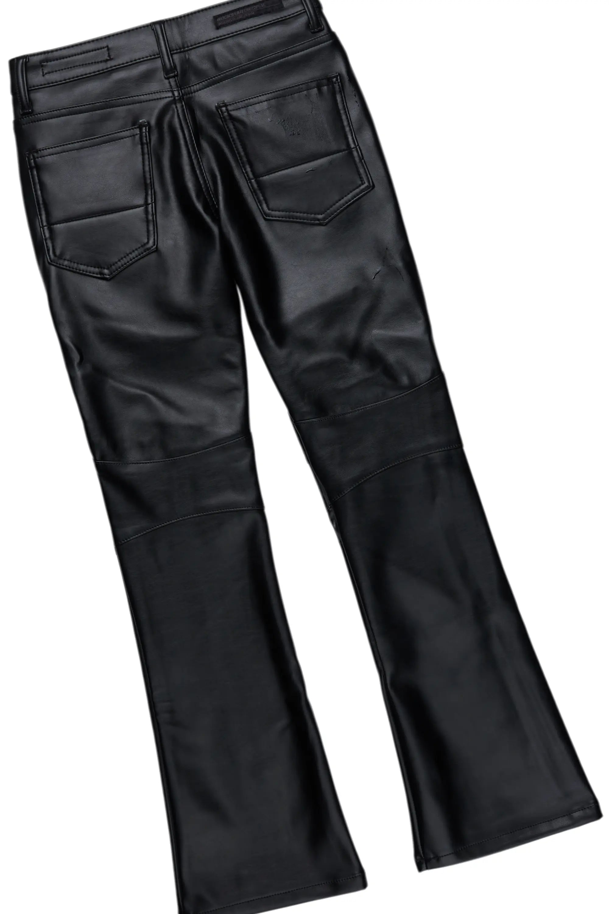 Boys Caston Vintage Beige Hoodie/Stacked PU Jean Set