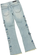 Boys Soweto Navy T-Shirt/Stacked Flare Cargo Jean Set