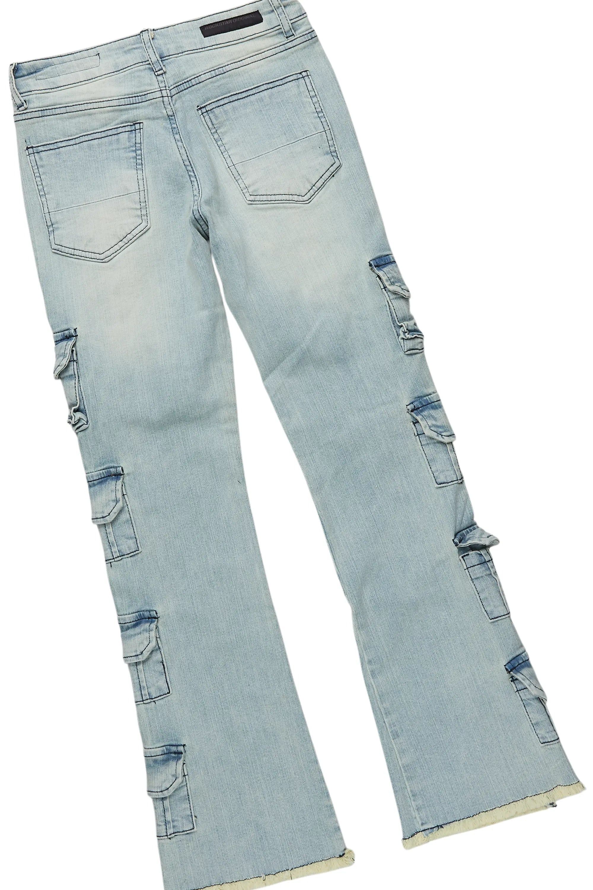 Boys Soweto Navy T-Shirt/Stacked Flare Cargo Jean Set