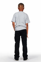 Boys Wald Jet Black Stacked Flare Jean