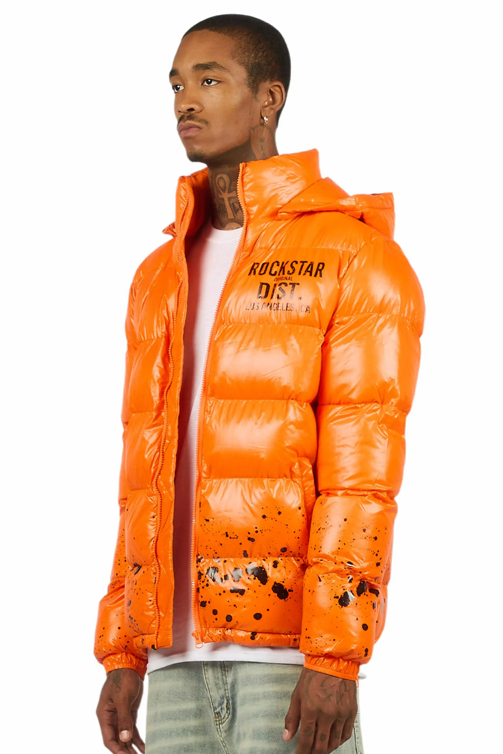 Raffer Orange Heavy Puffer Jacket