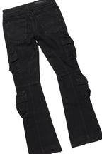 Boys Beau Black Hoodie/Stacked Flare Jean Set