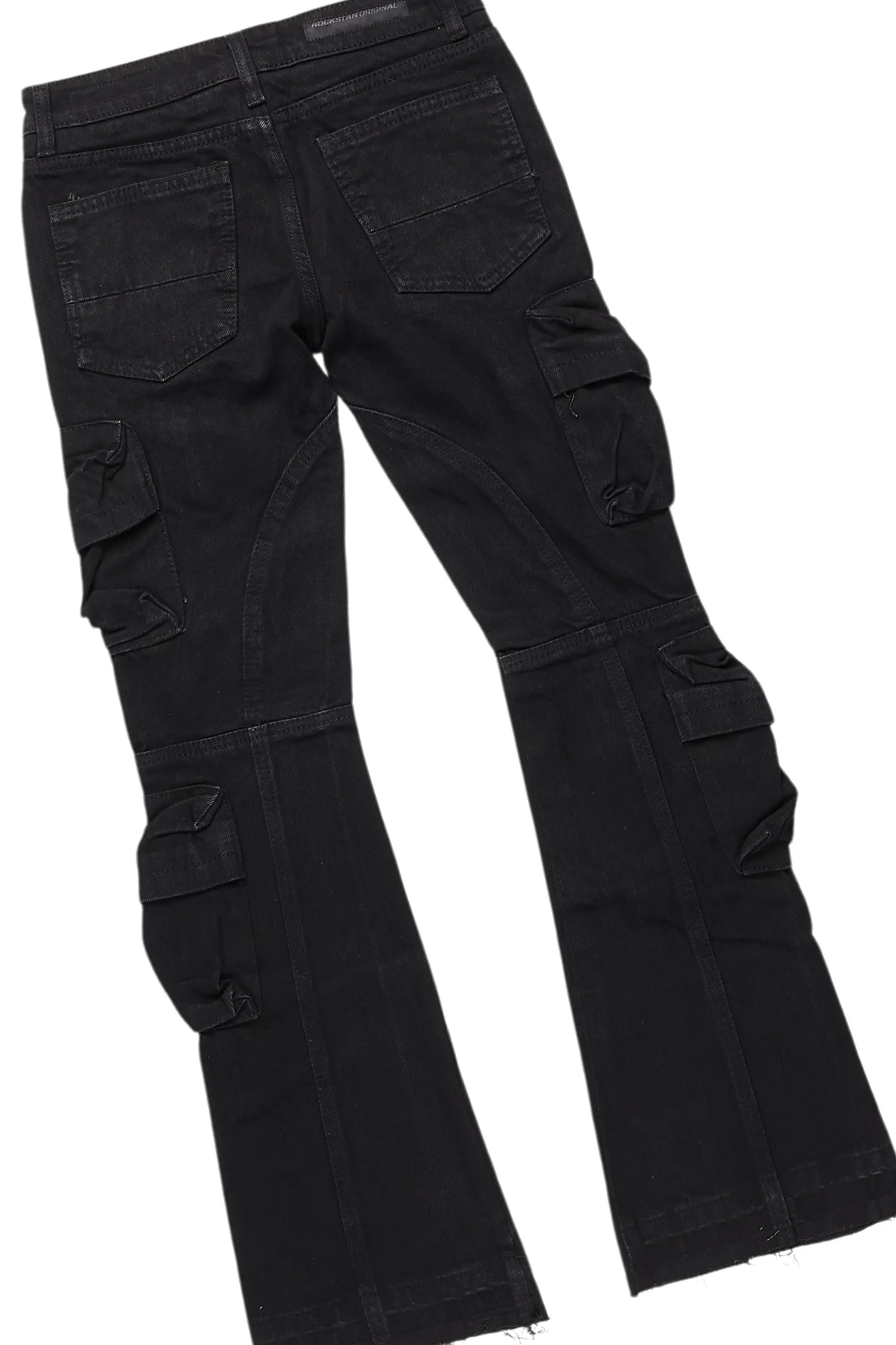 Boys Beau Black Hoodie/Stacked Flare Jean Set