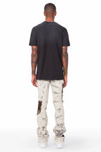 Chad Beige/Camo Patchwork Stacked Jean