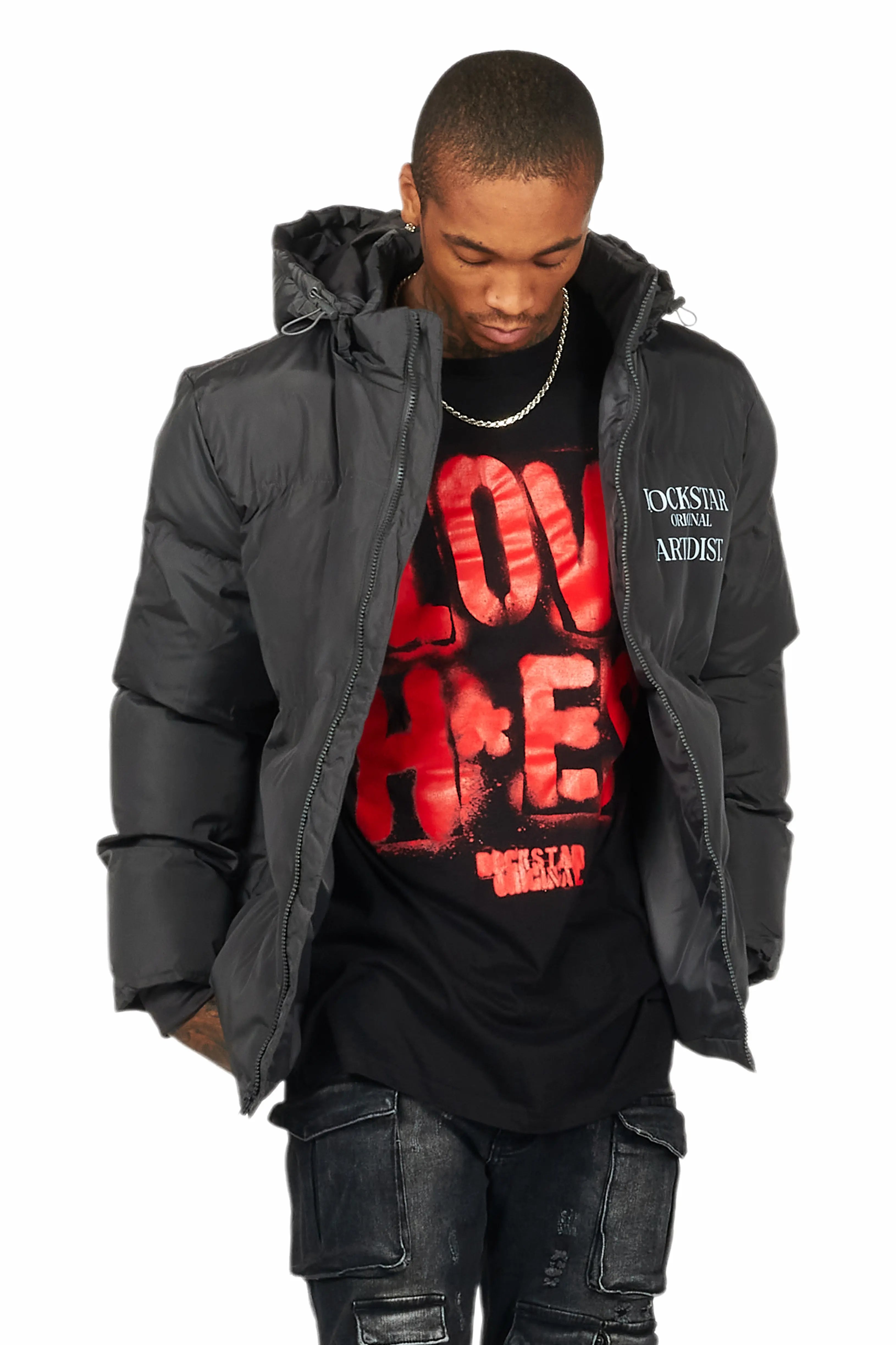 Briggs Charcoal Graphic Puffer