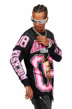 Fields Black Double Layer Long Sleeve Graphic T-Shirt