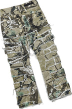 Boys Kyaire Grey/Tree Camo T-Shirt/Stacked Flare Jean Set