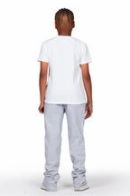 Boys Alpine Heather Grey Super Stacked Trackpant