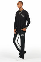 Briggs Black Long Sleeve T-Shirt/Baggy Pant Set