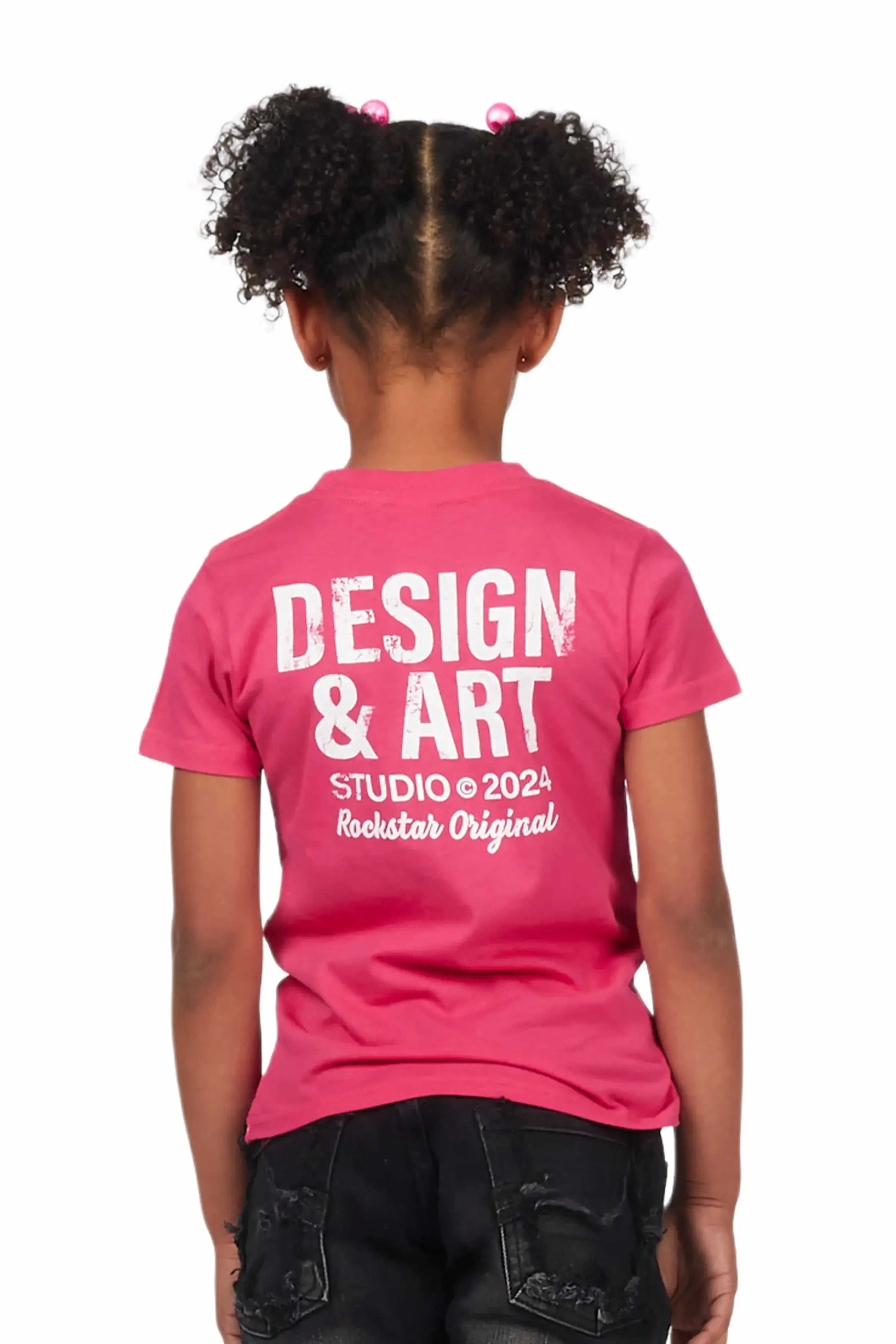 Girls Mancha Fuchsia Graphic T-Shirt