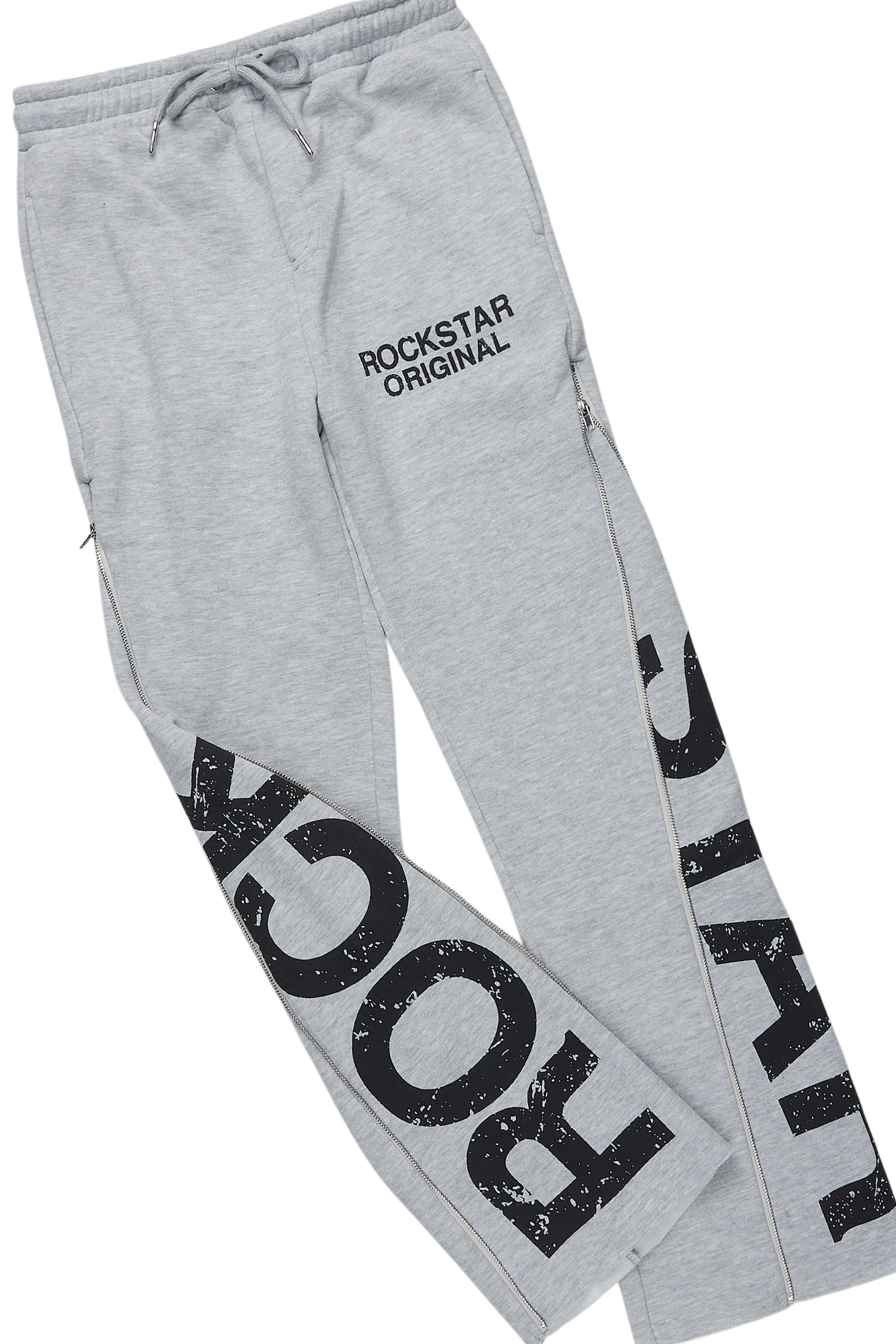 Boys Deniska White/Heather Grey T-Shirt Baggy Stacked Flare Set