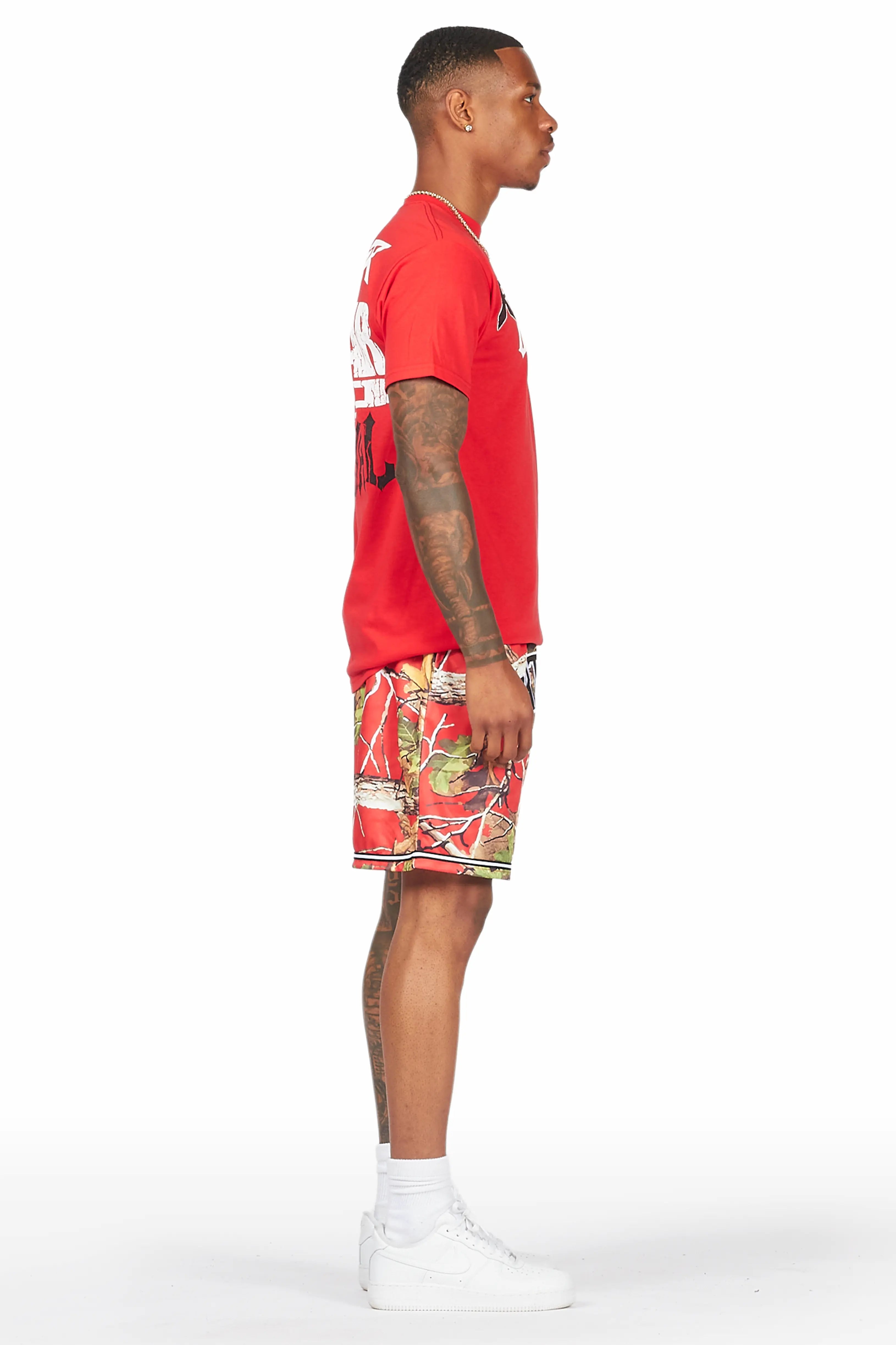 Ceri Red Graphic Short