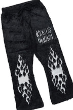 Boys Toshio Black Stacked Flare Knitted Mohair Track Set