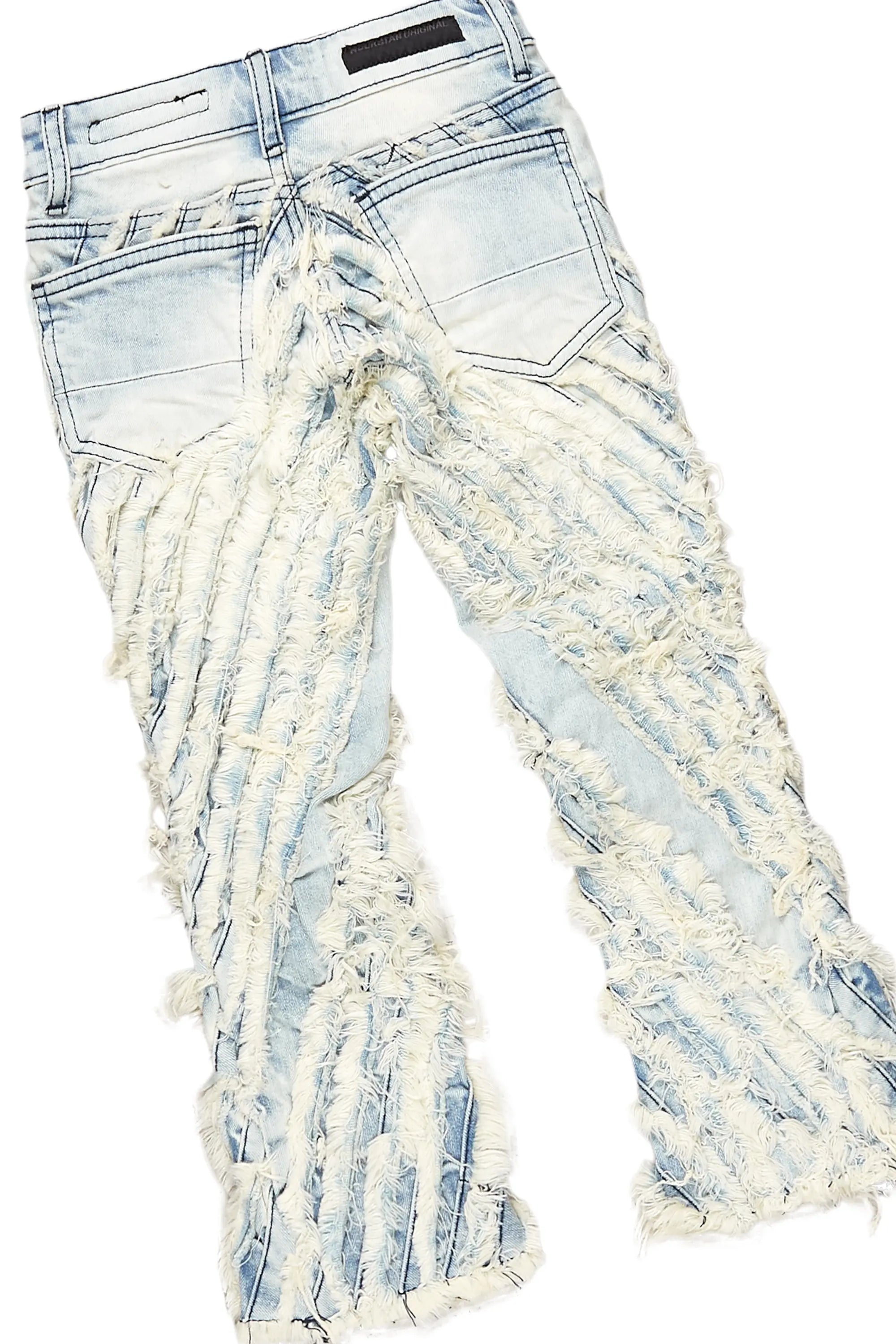 Boys Beno Blue Hoodie/Stacked Flare Jean Set