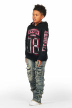 Boys Fields Black/Tint Mohair Hoodie/Stacked Flare Jean Set