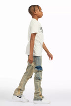 Boys Cermer Vintage Light Blue Flare Cargo Jean