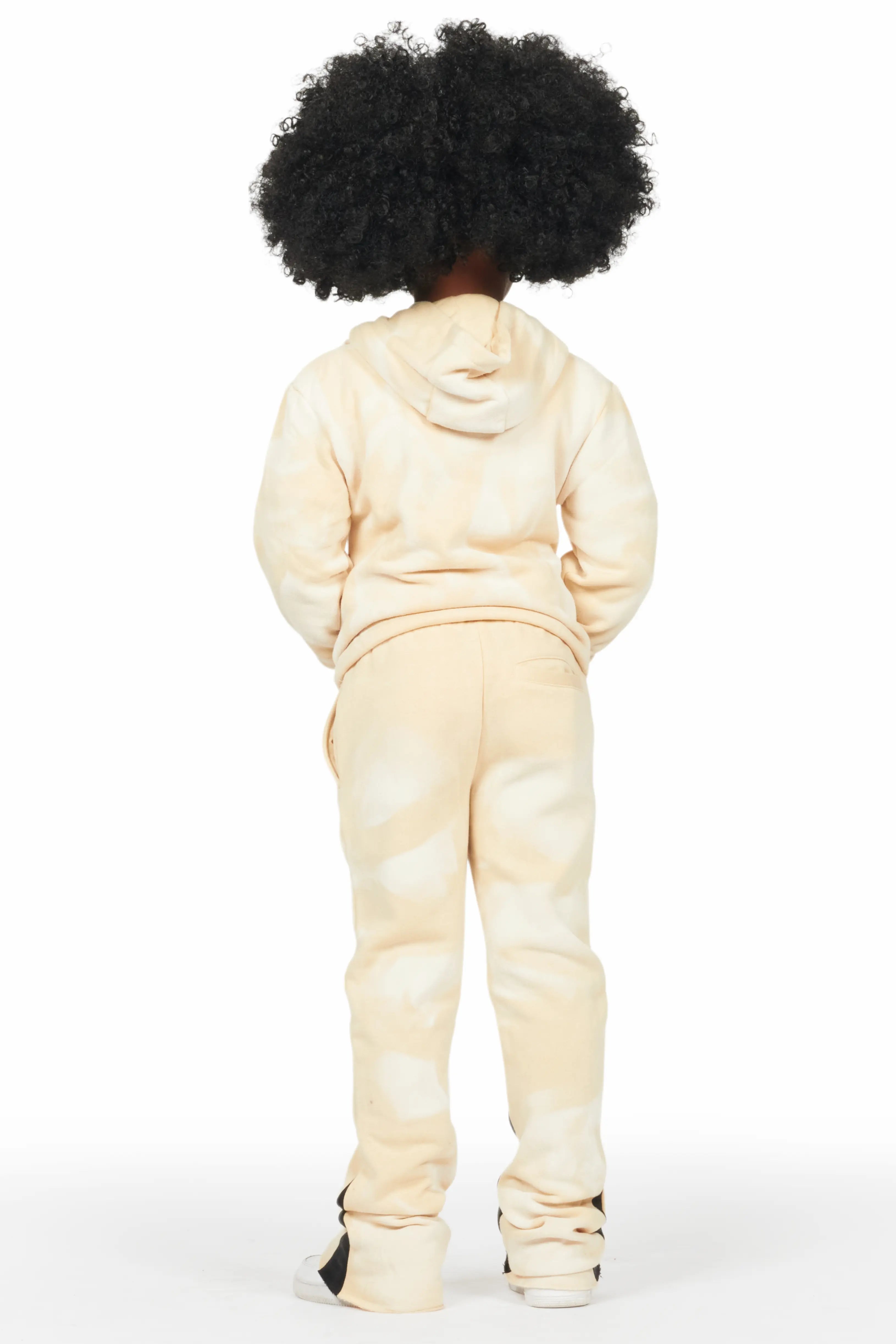 Girls Zenny Beige Stacked Pant Set