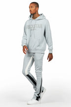 Sana Heather Grey Hoodie/Stacked Flare Track Pant Set