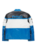 Balint Black/Blue Leather Moto Jacket