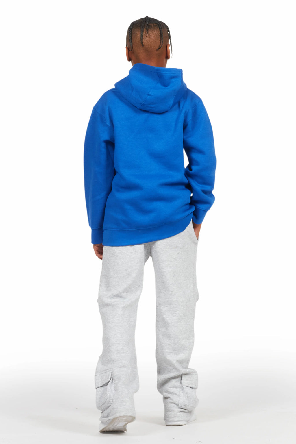 Boys Connor Grey Stacked Flare Track Pant