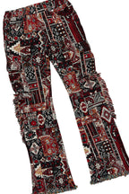 Girls Cass Vintage Black Hoodie/Stacked Flare Jean Set