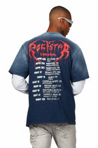 Vicious Navy Double Layer Long Sleeve Graphic T-Shirt