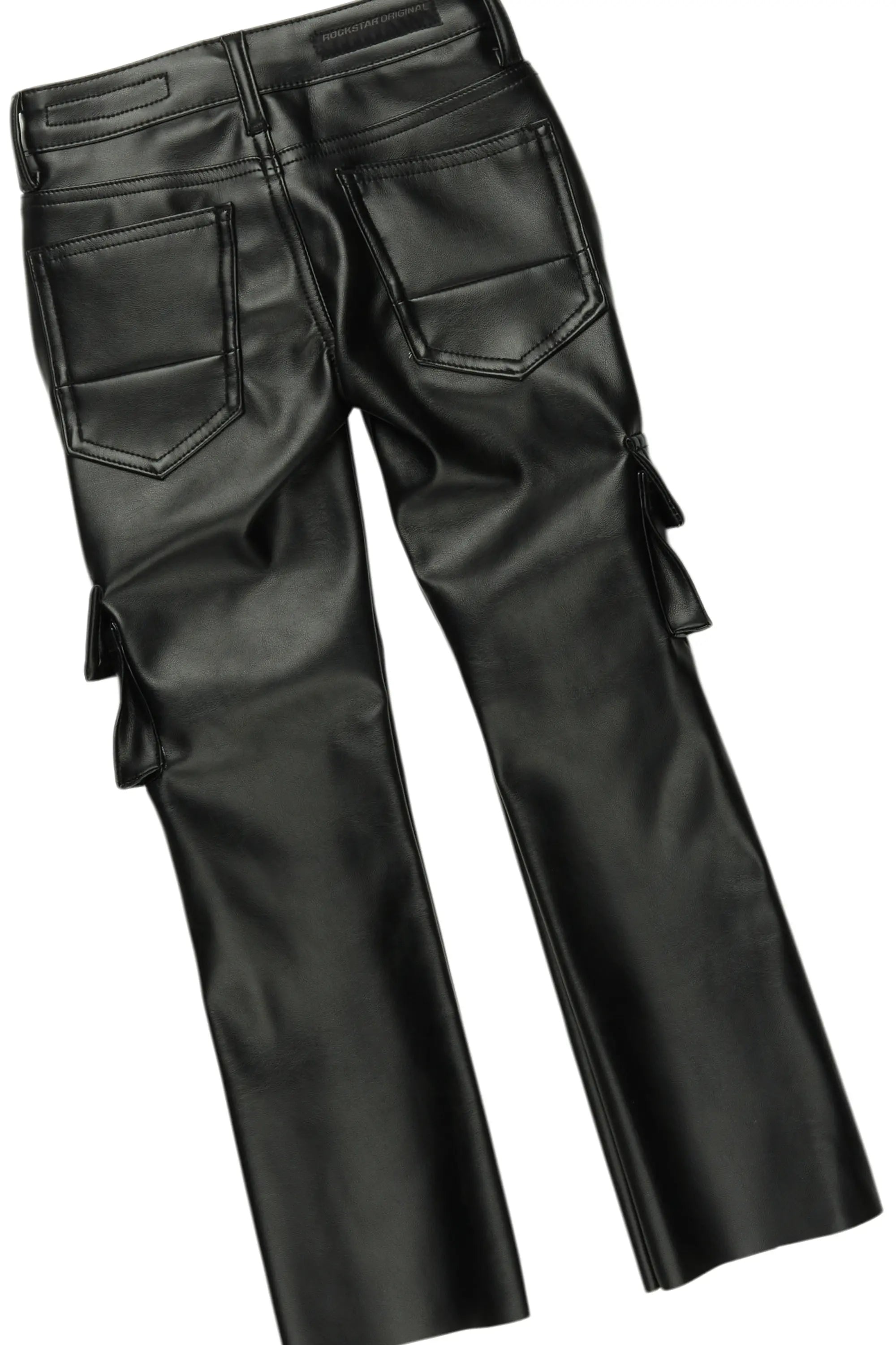 Boys Magni Purple Hoodie/Stacked Flare PU Jean Set