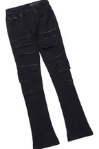 Grill Black T-Shirt/Stacked Flare Cargo Jean