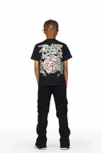 Boys Sylo Black Stacked Flare Jean